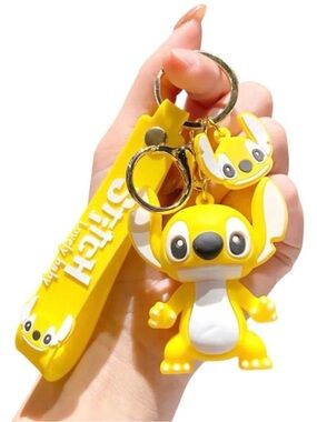 Disney Stitch Keychain | Yellow Silicone Bag Charm Lilo & Stitch Cute Strap gift